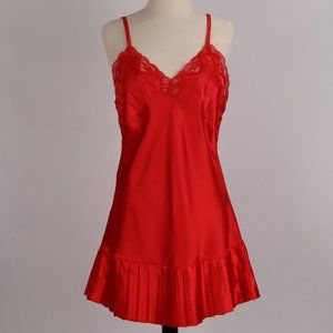 🌺 Vtg Lady Cameo NWOT Lace Red Babydoll Nightgown Negligee Lingerie Valentine's